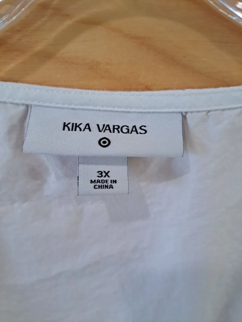 Kika Vargas 3XL Target White Puff Sleeve Wrap Scallop Edge Blouse Summer Cotton - Picture 5 of 11